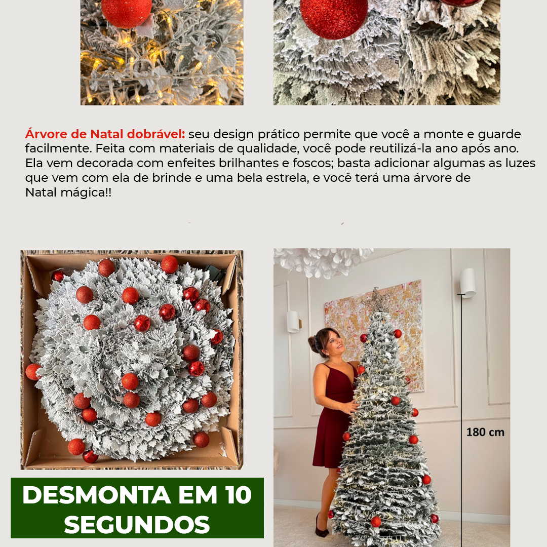 Árvore de Natal Popup + 2 Bolas de Espelho MÁGICAS
